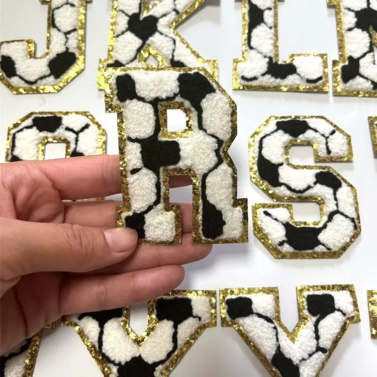 Customized 3D Football Chenille Iron-On Patch Sports Balls Patches