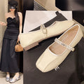 French square Toe Fashion Pumps Single Shoes Women's New Summer Trend square Heel Versatile Leather Shoes