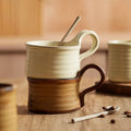Wholesale Custom Ceramic Rustic Cappuccino Coffee Cup Coarse Pottery Handmade Reusable Espresso Milk Tea Mug Japanese Hotel Use
