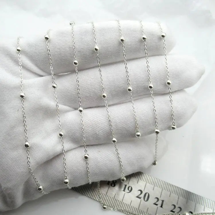 Wholesale 925 Silver Cable Chain with Ball S925 for Jewelry Making