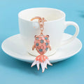 Promotion Exquisite Diamond Crystal Koi Fish Shaped Animal Metal Key Chains Pink Opal Gold Koi Fish Keychain Bag Charms Pendant