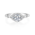 925 Sterling Silver Round Cut Cubic Zirconia Solitaire Engagement Ring Twisted Band Wedding Promise Ring Jewelry
