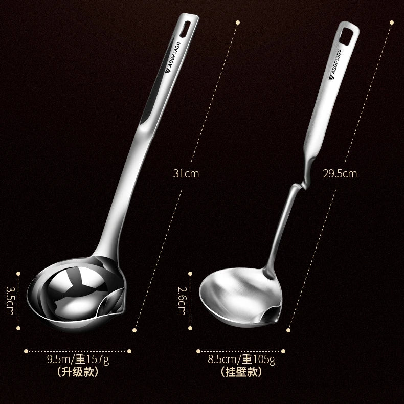 304 Stainless Steel Soup Oil Separator Ladles Skimmer Spoon Soup Colander for Kitchen