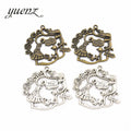 YuenZ Antique Silver Color Alice Garden Charms Pendants DIY Jewelry for Necklace Bracelet Making Accessaries 41*41mm Q103