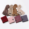 170*70 Cm Muslim Hijab Cotton Stretchy Premium Breathable Plain Color Rhinestone Heart Shape Jersey Scarf  Hijab