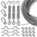 Metal Hardware String Light Hanging Kit 328FT Stainless Steel 304 Cable for Indoor and Outdoor Lights Globe String Light Kit