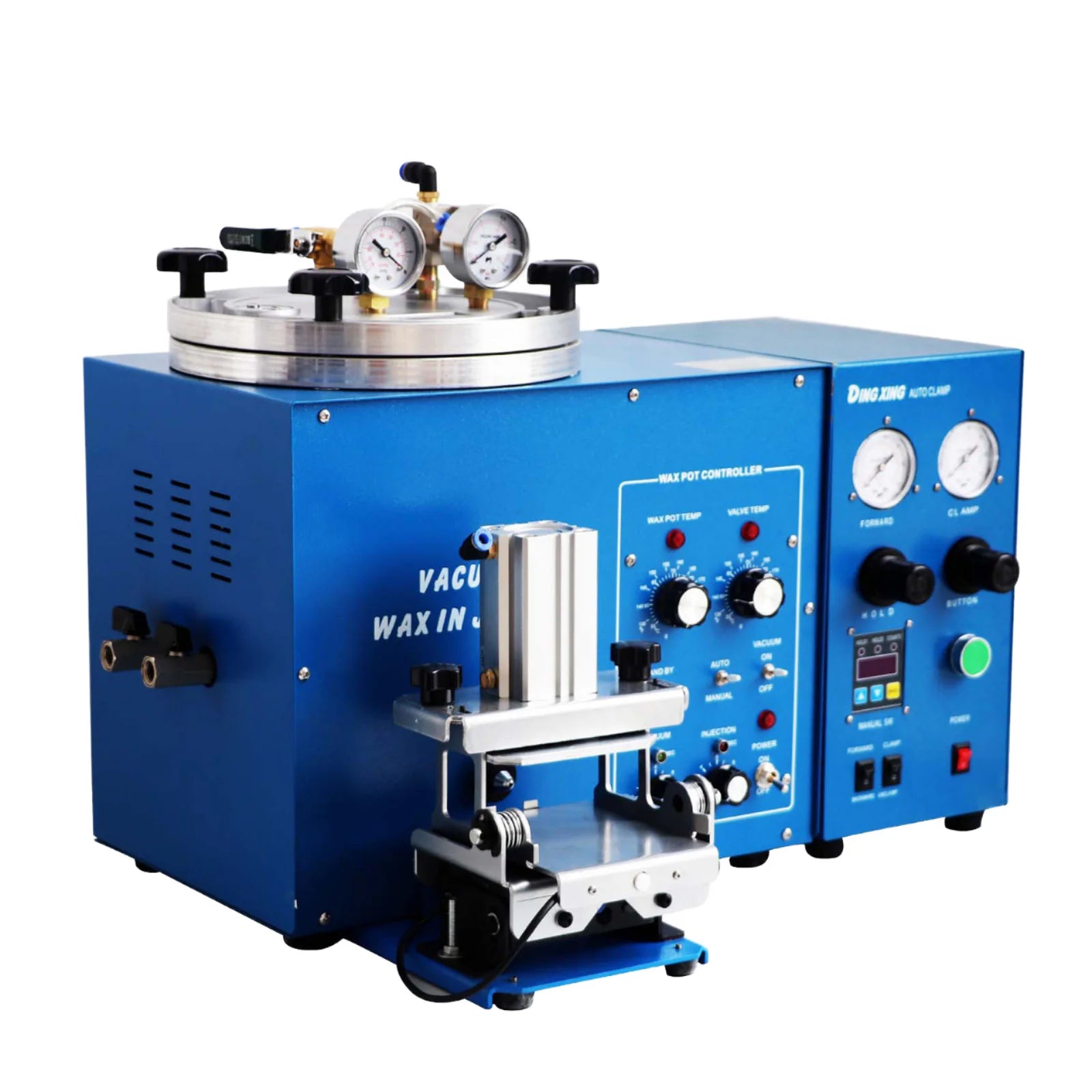 Jewelry Vacuum Wax Injector Machine with Controller & Automatic Clamping Fixture 3KG Wax Capacity Precision Pressure Injection