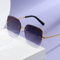 CROESUS Luxury Designer Women's Fashion UV400 Metal Oversized Sunglasses