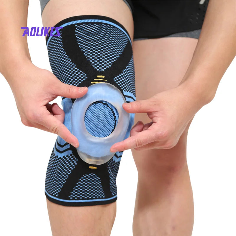 Aolikes Padded Knee Pads Support Brace Meniscus Patella Protector Sports Safety Basketball Running Spring Support 7725