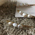 E215 2021 New Arrive Handmade Freshwater Pearl Hair Clips Gold Plated Elegant Baroque Pearl Side Hair Pins for Women