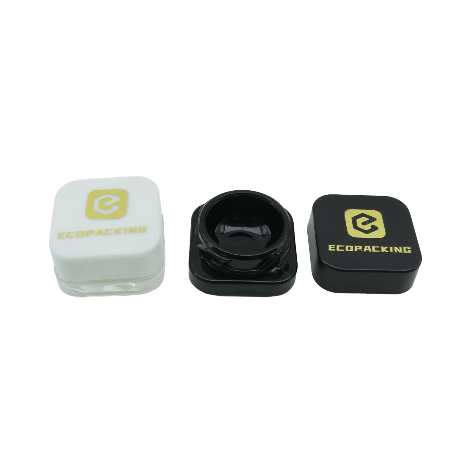 Custom logo Airtight Smell Proof 3ml 5ml 7ml 9ml square Glass Jar Containers Child Proof Glass Jar with Screw Lid