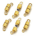 Stainless Steel Barrel Column Twist Screw Clasp Spiral Fastener Connector With 2 Hooks for DIY Bracelet Necklace Jewelry Making