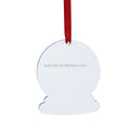 MDFSUB Factory Wholesale Wood Bauble DIY Blank Christmas Snow Globe 2 Side Sublimation MDF Ornament 76x65mm Hanging