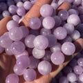 Wholesale Price High Polished Natural Healing Stones Gemstone Kunzite Crystal Mini Ball Sphere