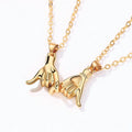 2 Pcs/set Creative Finger Pendant Couple Necklace Jewelry Lover Hand on Hand Choker for Women Men BFF Couple Necklace