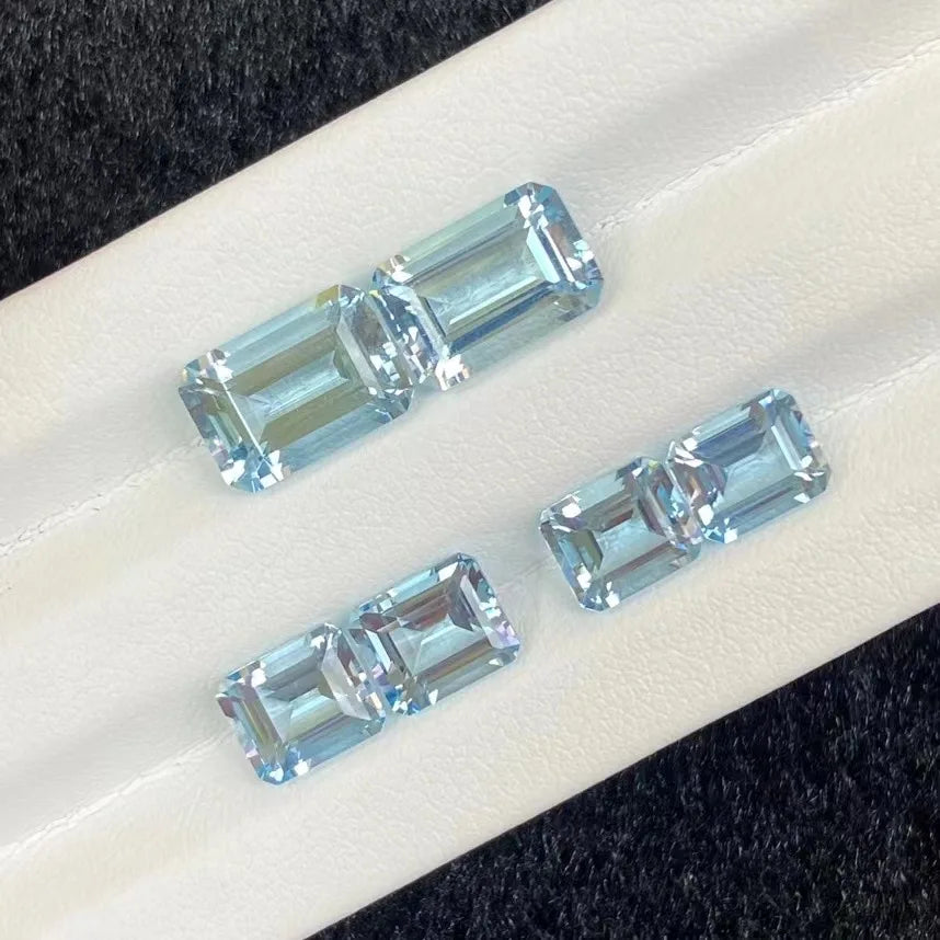 Octagon Shape 5x3mm~7x5mm Radiant Cut Good Quality Medium Blue Color Ring / Pendant /earrings Gemstone Price Natural Aquamarine
