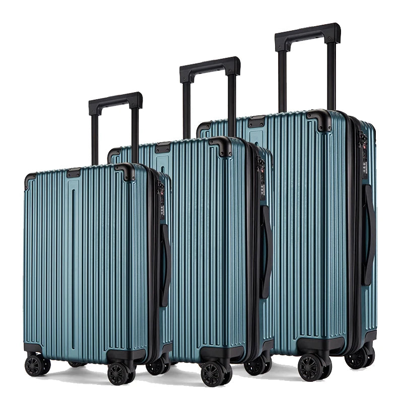 Wholesales PC Travel Suitcase Set of 3 Alumiun Trolley Travel Bags TSA Custom Lock 360 Spinner Wheel  Luggage Expandable Zipper