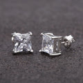 JRL White Zircon Stone Fashionable Silver Stud Earrings