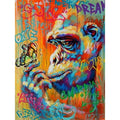 Wholesale 5D DIY 30*40CM Full Square/Round Diamond Embroidery Gorilla Decorations for Home Animal Diamond Painting on Canvas Kit