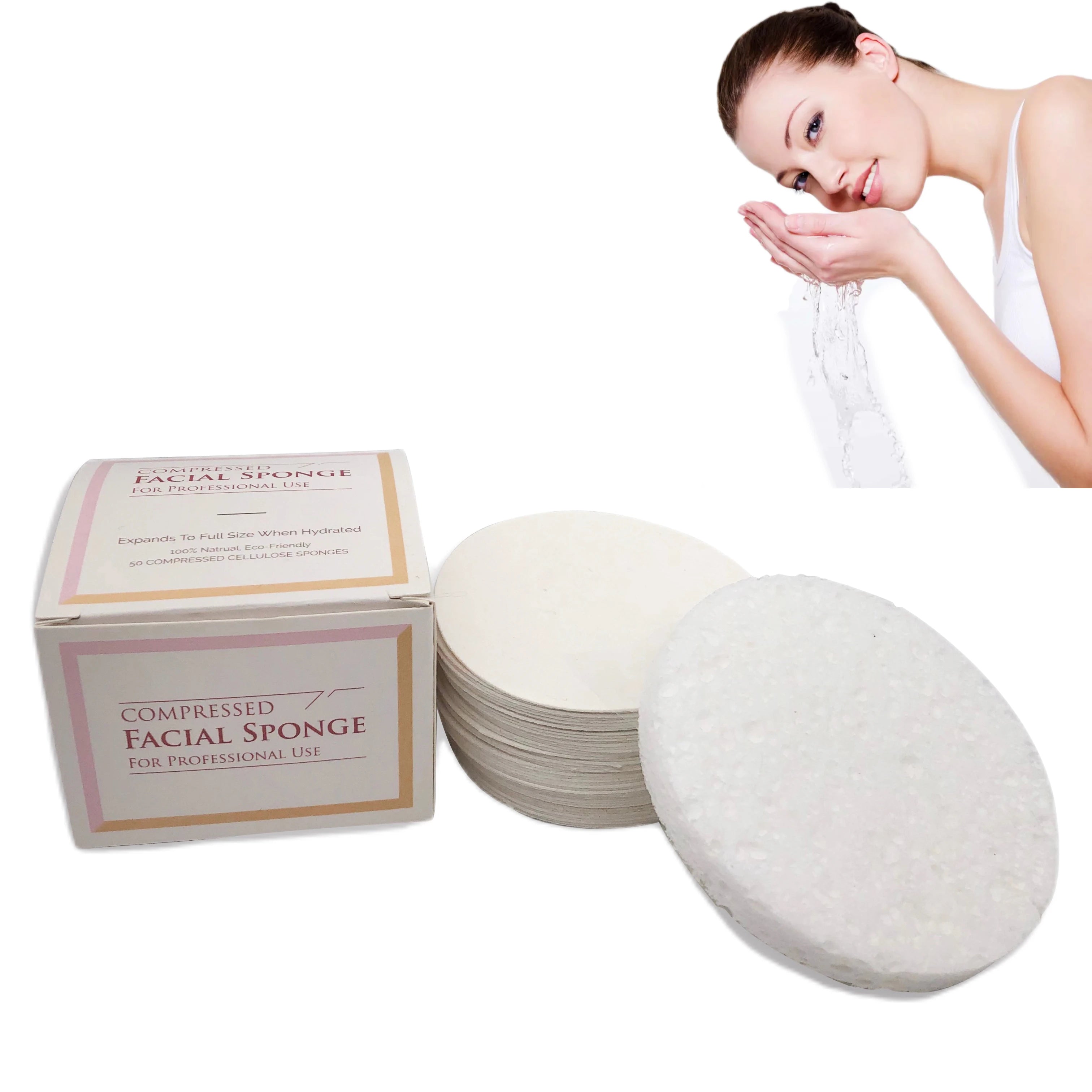 Facial Cleansing Compressed  Cellulose Sponges Professional Makeup Removal and Exfoliator