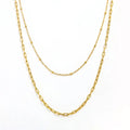 Joolim Jewelry 18K Gold Plated Double-Layer Bead Chain Paper Pin Link Vintage Necklace Stainless Steel Wholesale MegaBDM