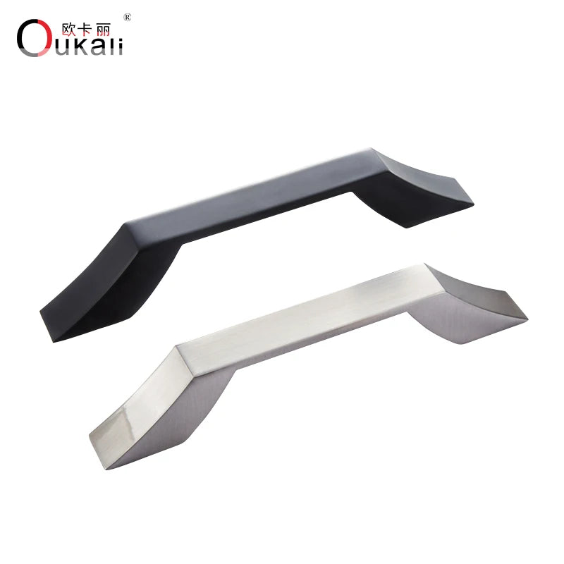 Oukali Handle Furniture Hardware Kitchen Cabinet Handle Gold Black Zinc American Style Handle