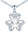 Elegant 925 Silver Pearl Necklace for Girls and Women Luxury Jewelry Accessory