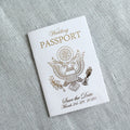 Custom Printed White Paper with Gold Foil Luxury 4 Page DIY Passport Card Wedding Invitations Handmade Paper Crafts