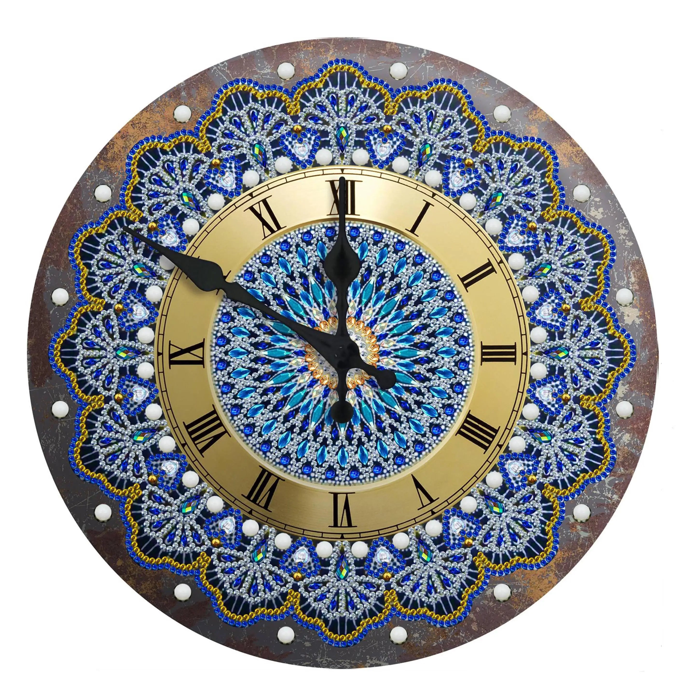 Modern Fashion 5D DIY Full Drill Diamond Painting Set New Products for Art Crafts Includes Tin Clock Flower Landscape ABS