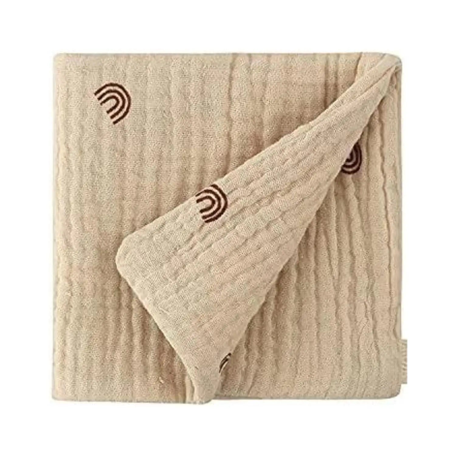 100% Cotton Woven Eco-Friendly Quick-Dry Cartoon Pattern Washcloth Set in Rustic Colors Soft for Newborn & Kids