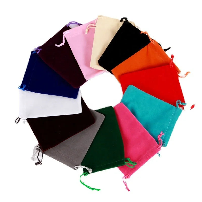 Mini Microfiber Wholesale Custom Logo Small Pouches Drawstring Velvet Jewelry Gift Packing Bags