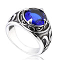 SS8-270R Steel Soldier New Arrival Blue Red Stone Fashion Stainless Steel Jewelry Exquisite Titanium Steel Men Ring