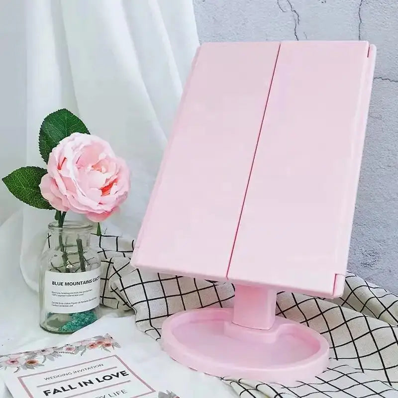 2023 Makeup Mirror with Lights and Magnification Makeup Vanity Foldable Mirror