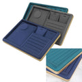 Luxury Jewelry Display Tray with Golden Metal Frame Microfiber Ring Necklace Bracelet Organizer