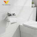 Modern Hotel Use Eco-Friendly Zinc Alloy Toilet Paper Holder with Waterproof Cover and Shelf