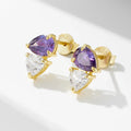 Luxury S925 Sterling Silver Unique Fine Water Drop Zircon Fine Women's Gold Plated Stud Earring Wholesale