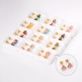 Fashion Model Stainless Steel Screw Plug Stud Earrings Triangle Crystal Obsidian Fashion Earring Wholesale