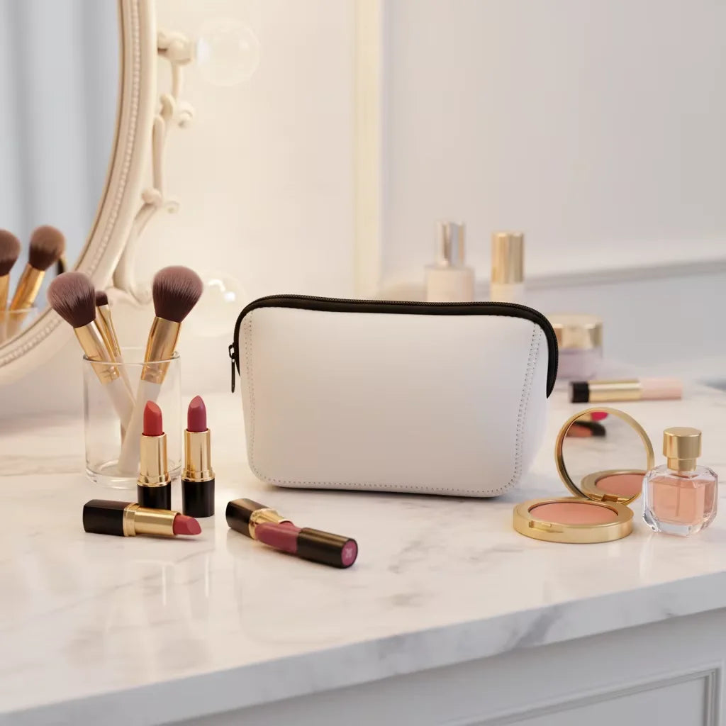 Sublimation Blanks White Neoprene Cosmetic Bags DIY Heat Transfer Print Makeup Bags for Custom Gifts