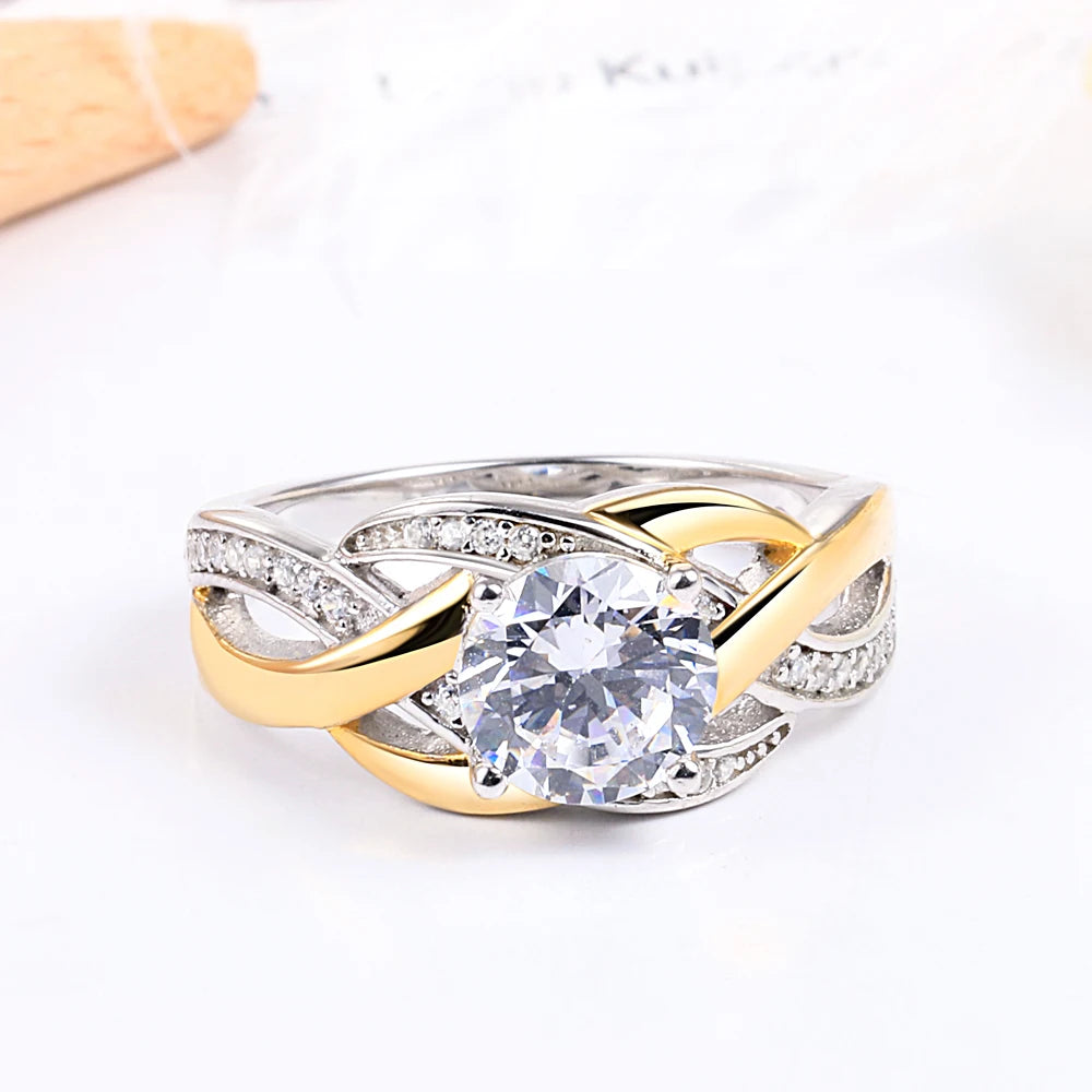 Wholesale 9025 Silver Eternity Band Rings Classic Design High End Stylish Twisted Western Fine Wedding Ring Jewelry for Ladies