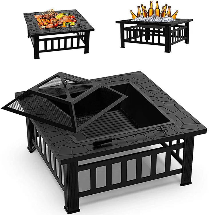 Kingjoy Discount square 4 in 1 Multi Function Charcoal Grill Table