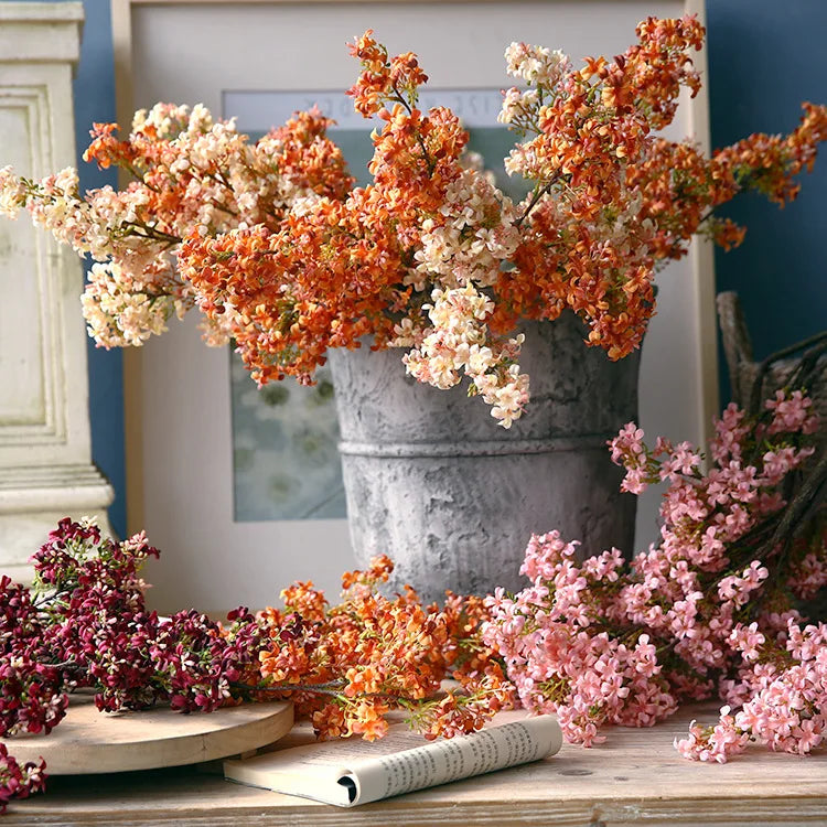 D-CB001 Autumn Flowers Artificial Lilac Flower Home Decoration Cherry Blossom Branches for Home Wedding Decor Indoor and Outdoor