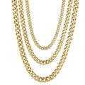 Hot-sale Vintage Chokers Basic Punk Necklace Cuban Link Chain Gold Metal Stainless Steel Tone Solid for Men Women Black Trendy