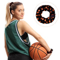 Women's Elastic Silk Satin Hair Scrunchies Sports-Themed Fabric Hairband Ponytail Holder for Basketball and Football Fans