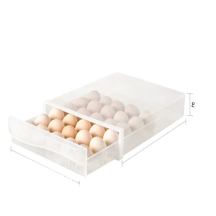 Kitchen 30 grids one layer transparent refrigerator stackable drawer egg storage box food preservation box