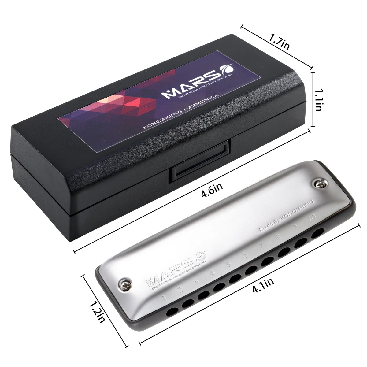 Kongsheng Mars Professional Diatonic Harmonica Durable Plastic Round Hole for Music Enthusiasts MegaBDM