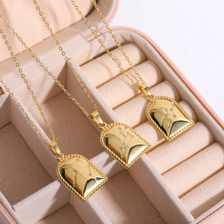 Spot High Like 12 Constellations Star Map Zircon Constellations Necklace Sweater Chain