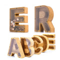 Wood 26 English Alphabet Letter Animal Kids Children Boy Girl Wooden Save Money Box Piggy Bank for Adults with clear Lid