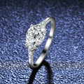 Fine Jewelry Fashion Pear Cut925 Sterling Silver Wedding Rings Engagement Women's Wedding Rings18k Moissanite Rings for Girls