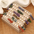 New Design High Quality Natural Stone Freshwater Pearl 18K Gold PVD Plated Stainless Steel Bead Bracelet Men Jewelry