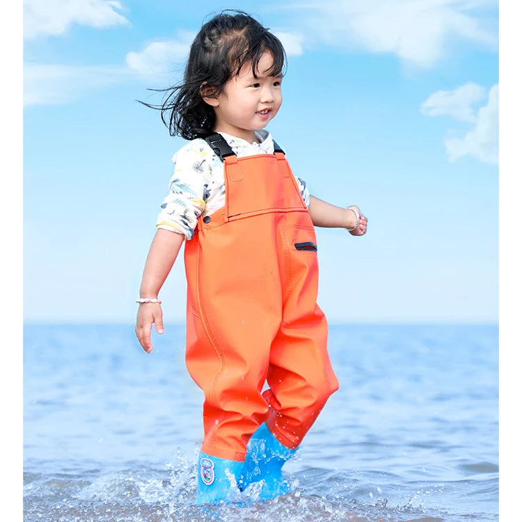 Kids Water Pants PVC Fishing Waterproof Waders Children Playing Water Fishing Waders